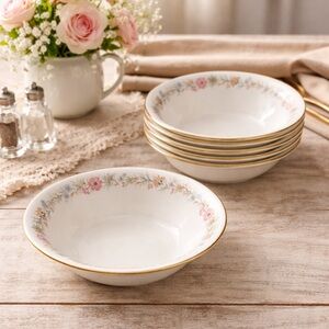 Paragon “Belinda” Bone China Soup Bowls – Set of 6 | Vintage Elegance | 17 cm